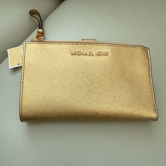 Michael Kors Metallic Gold Wristlet - Picture 1 of 5